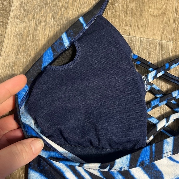 NWOT RACHEL Rachel Roy Lace-Up Halter Tankini Top - Picture 4 of 7